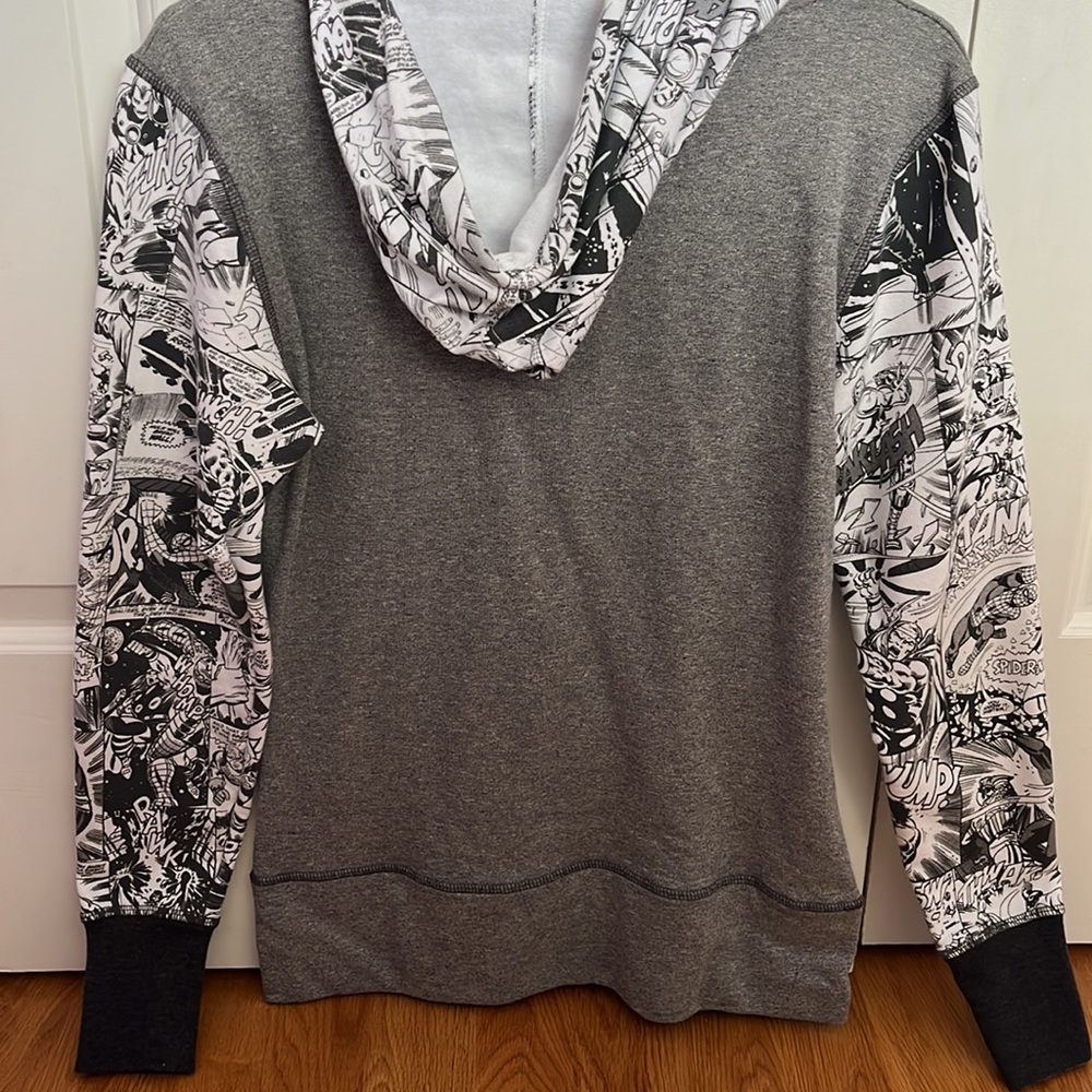 MARVEL Comic Gray Hoodie Sweatshirt Unisex - Picture 5 of 7